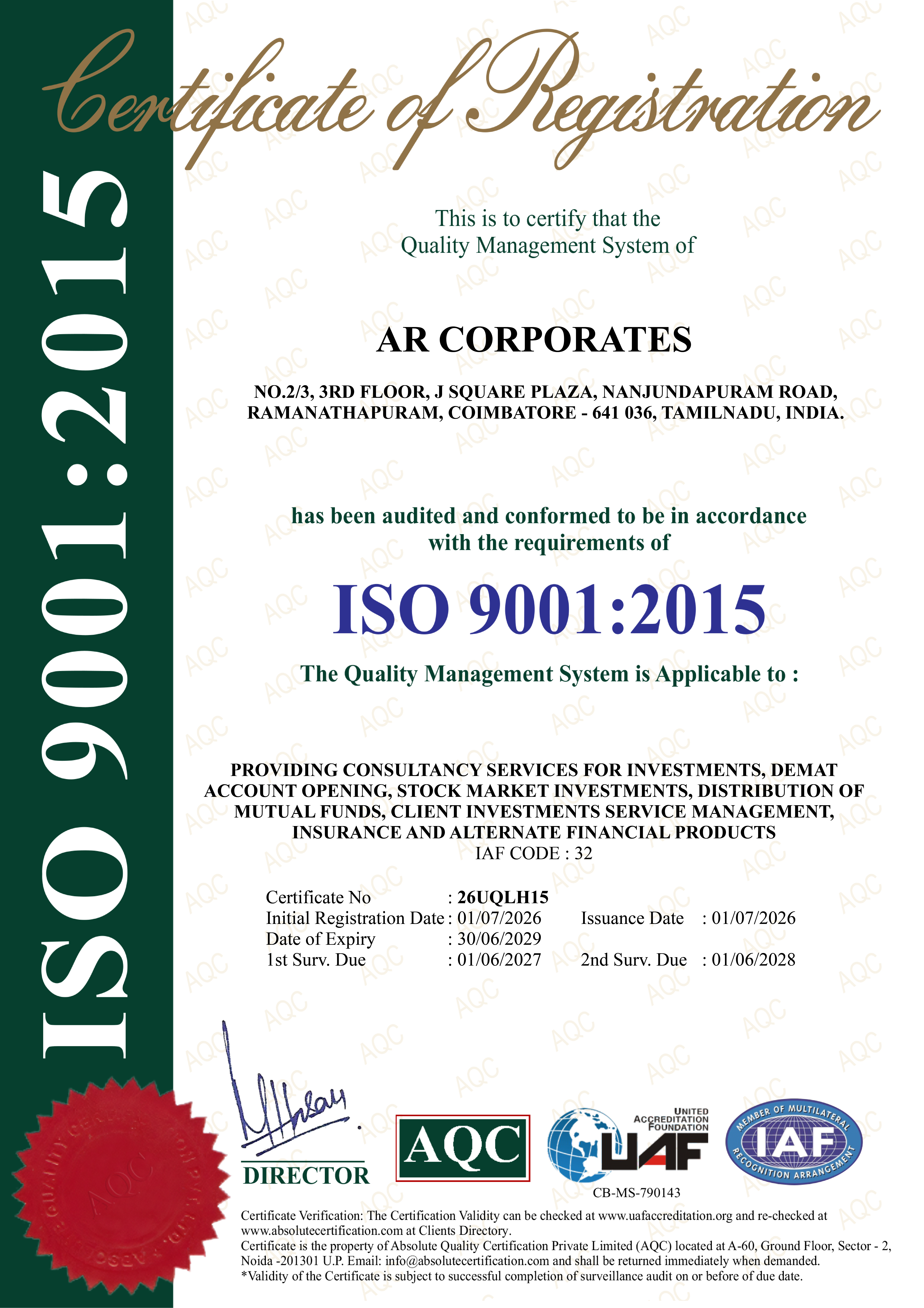 ISO Certificate Full View
